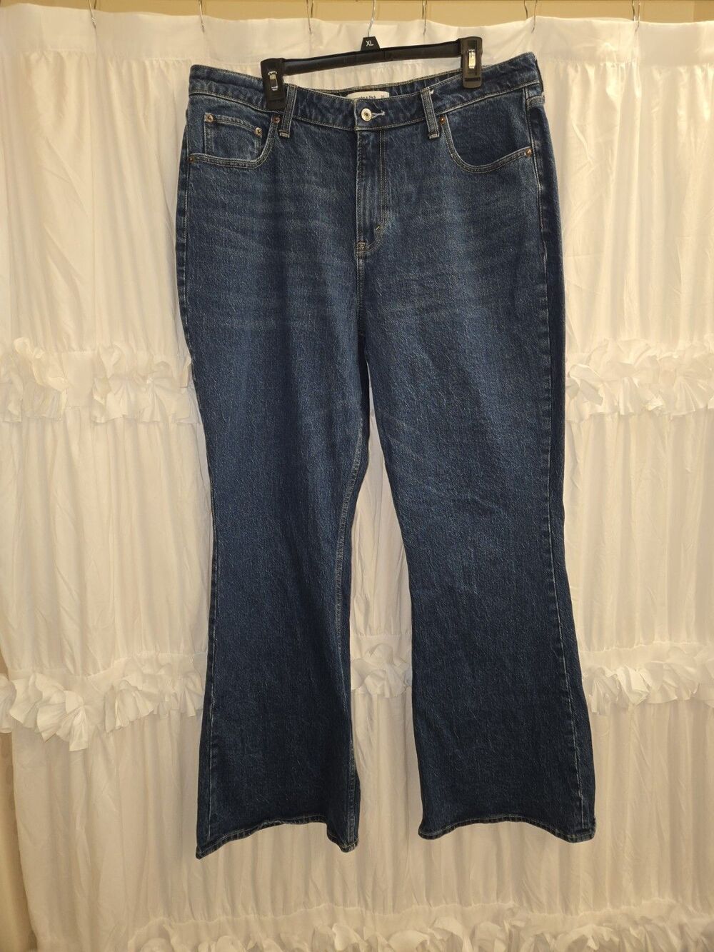 Abercrombie Fitch Women Flare Leg Jeans Curve Love 33 Long